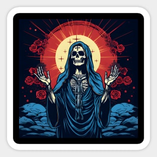 Day Of The Dead - Praying La Calavera Catrina - Santa Muerte Sticker
